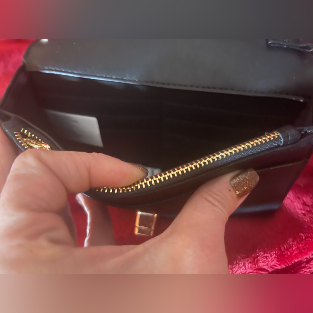 Valentino Orlandi Black Gold Chain Accent Purse - Picture 6 of 9